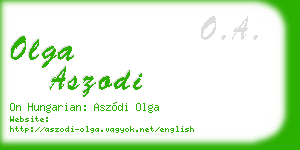 olga aszodi business card